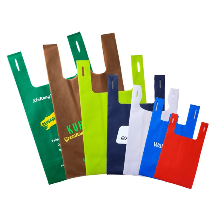 70gsm reusable recycled carry bag custom non woven bag supermarket shopping bag with bottom