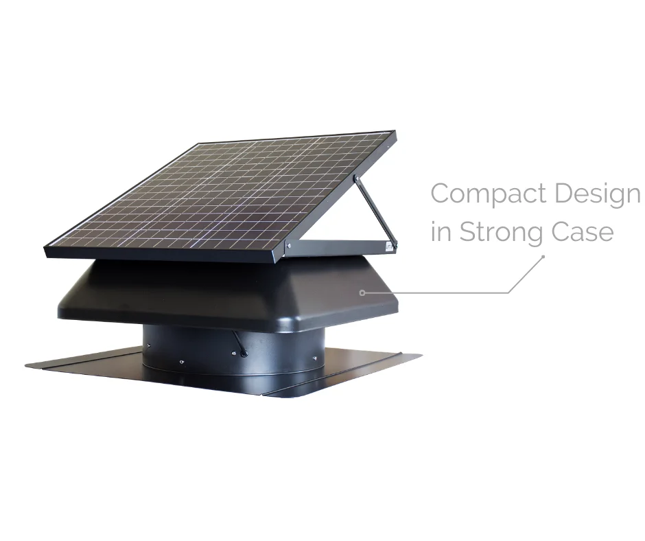 Solar roof vent fan heat extractor solar power system home exhaust fan axial 14 inch solar attic ventilation fan