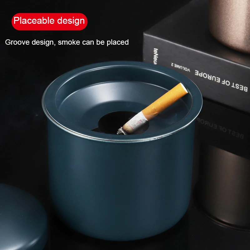 Custom logo printed luxury stainless steel ashtray unique design ashtray for hotel home office