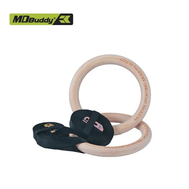 Деревянные гимнастические кольца MD Buddy с регулируемой пряжкой для камеры, длинные ремешки 15,09 футов, кольца для упражнений для дома, тренажерного зала