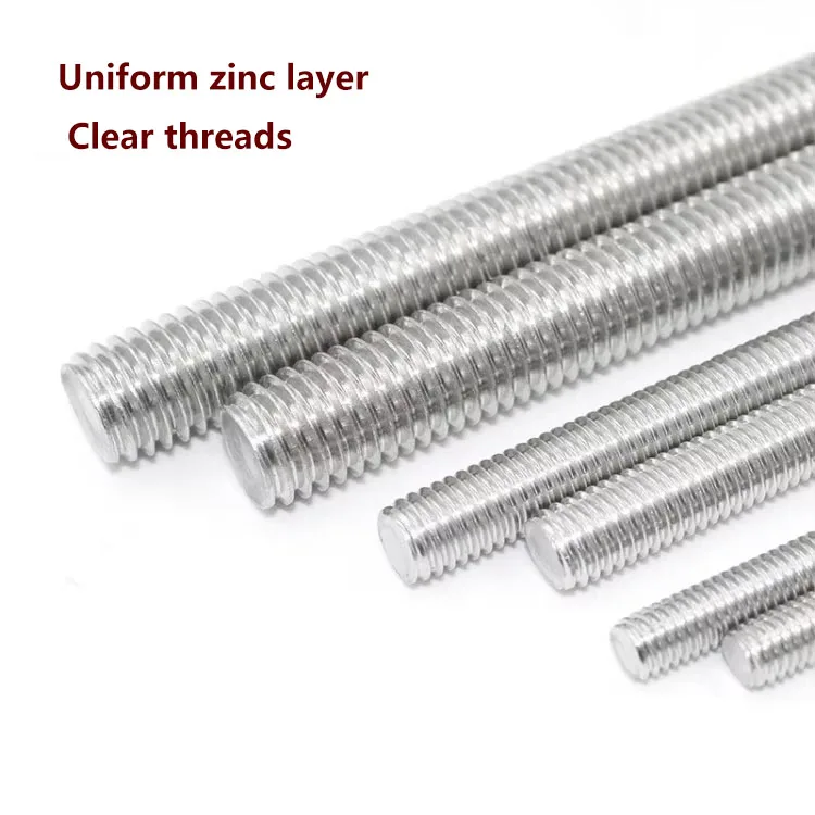 High Quality Carbon Steel Black Threaded Rods Zinc Galvanizing Threaded rod Stud Bolt 8.8 Din 975 Din 976 for Connection Flange