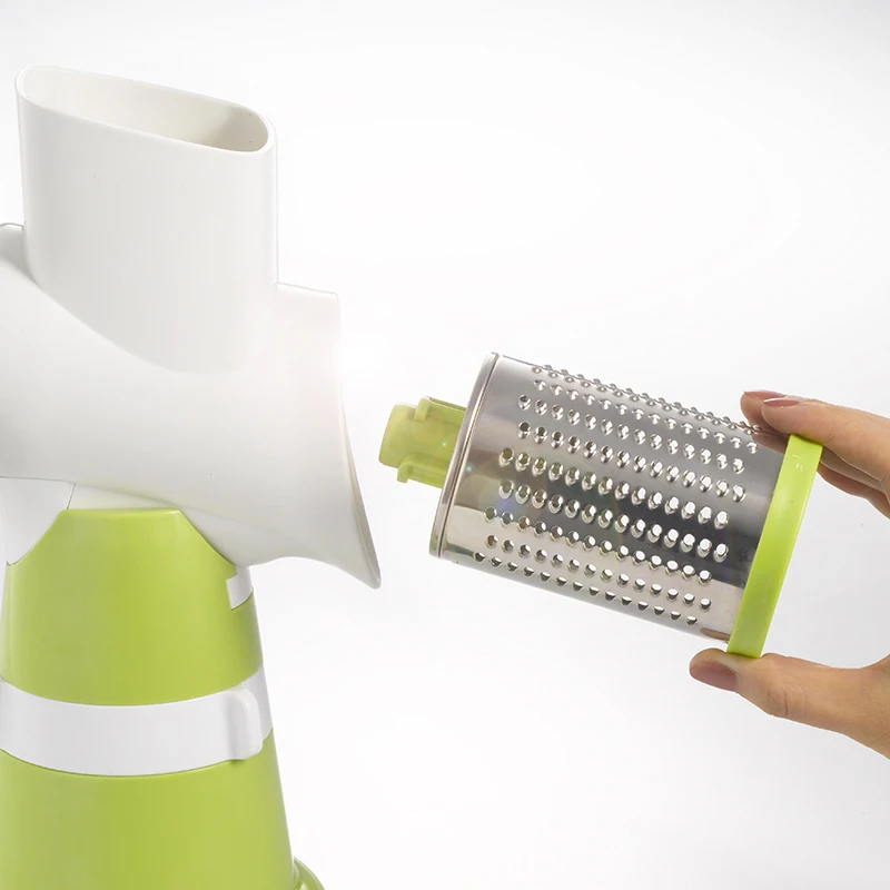 Best New Models Quick Green Hand Operated Mandoline Vegetable Cutter Rotary Cheese Grater
