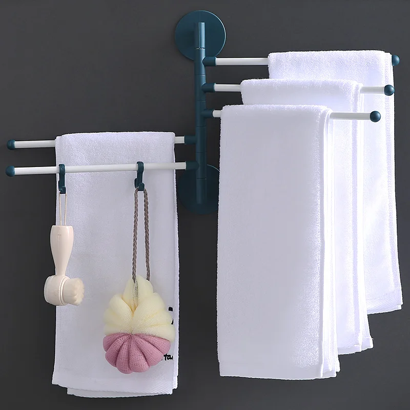 Wholesale bathroom wall mounted towel rail foldable rotating towel racks