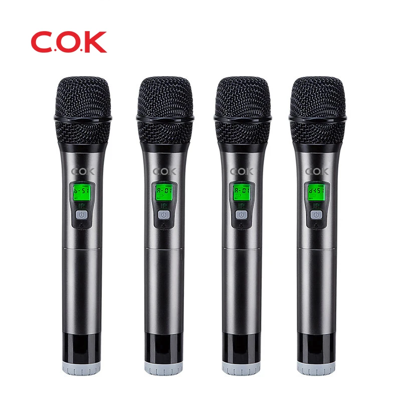 Manufacturer Selling desktop 4 Channels Handheld board meeting  Mic Cordless professional uhf Wireless Microphone conference