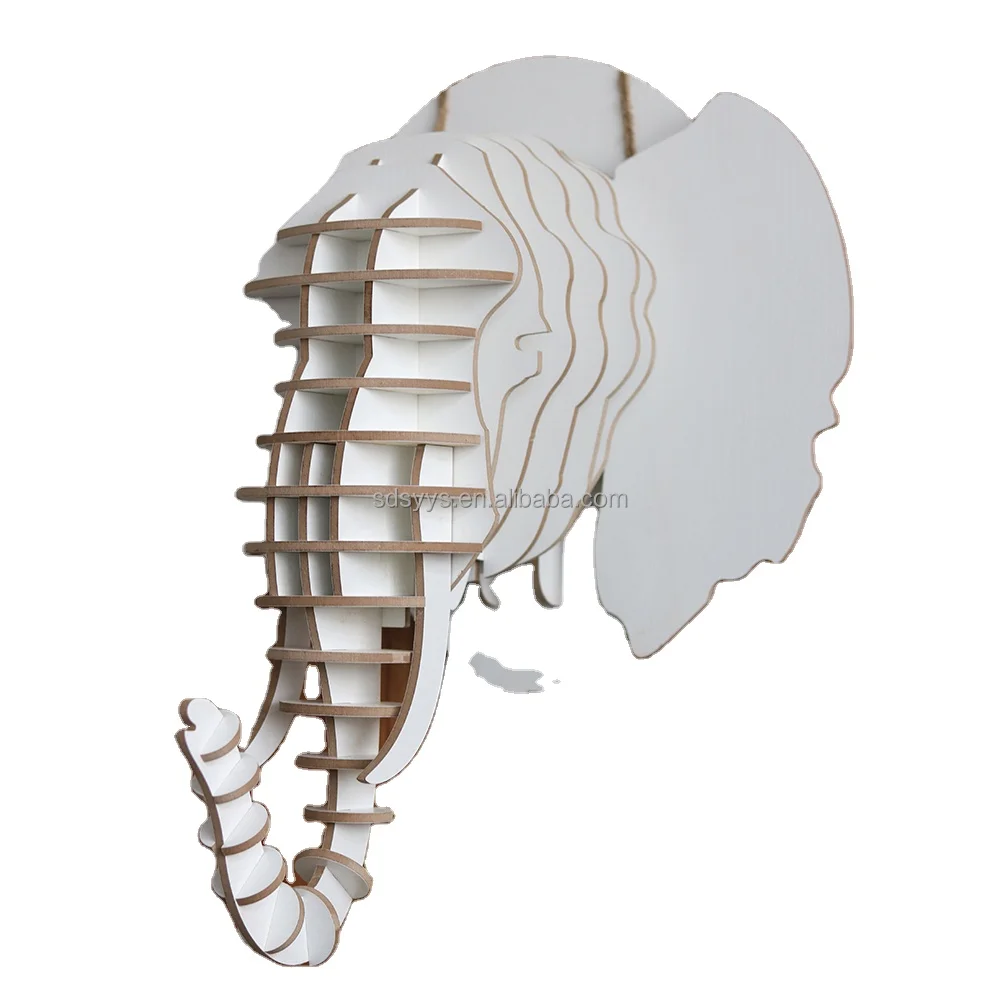 Hot sale MDF wooden animal head for home decoration