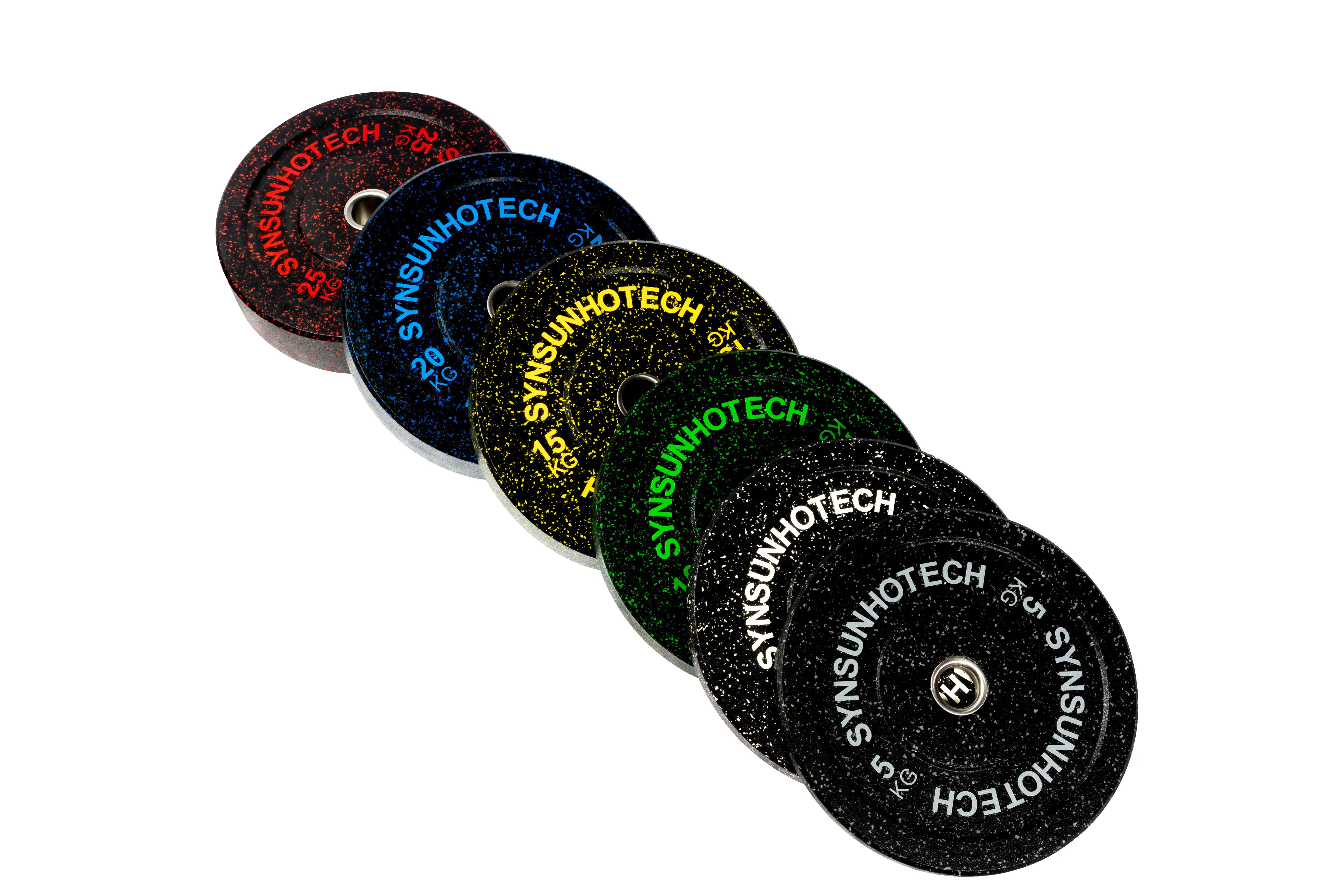 Custom Logo Color LB KG Gym Equipment Economics Crumbed Bumper Rubber Plates For Weightlifting