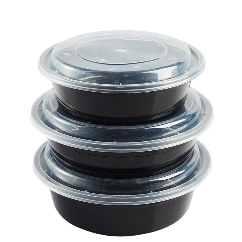 
Wholesale Pp Round Eco-friendly Microwave Take Away Lunch Box Plastic Disposable Food Container with Lid 