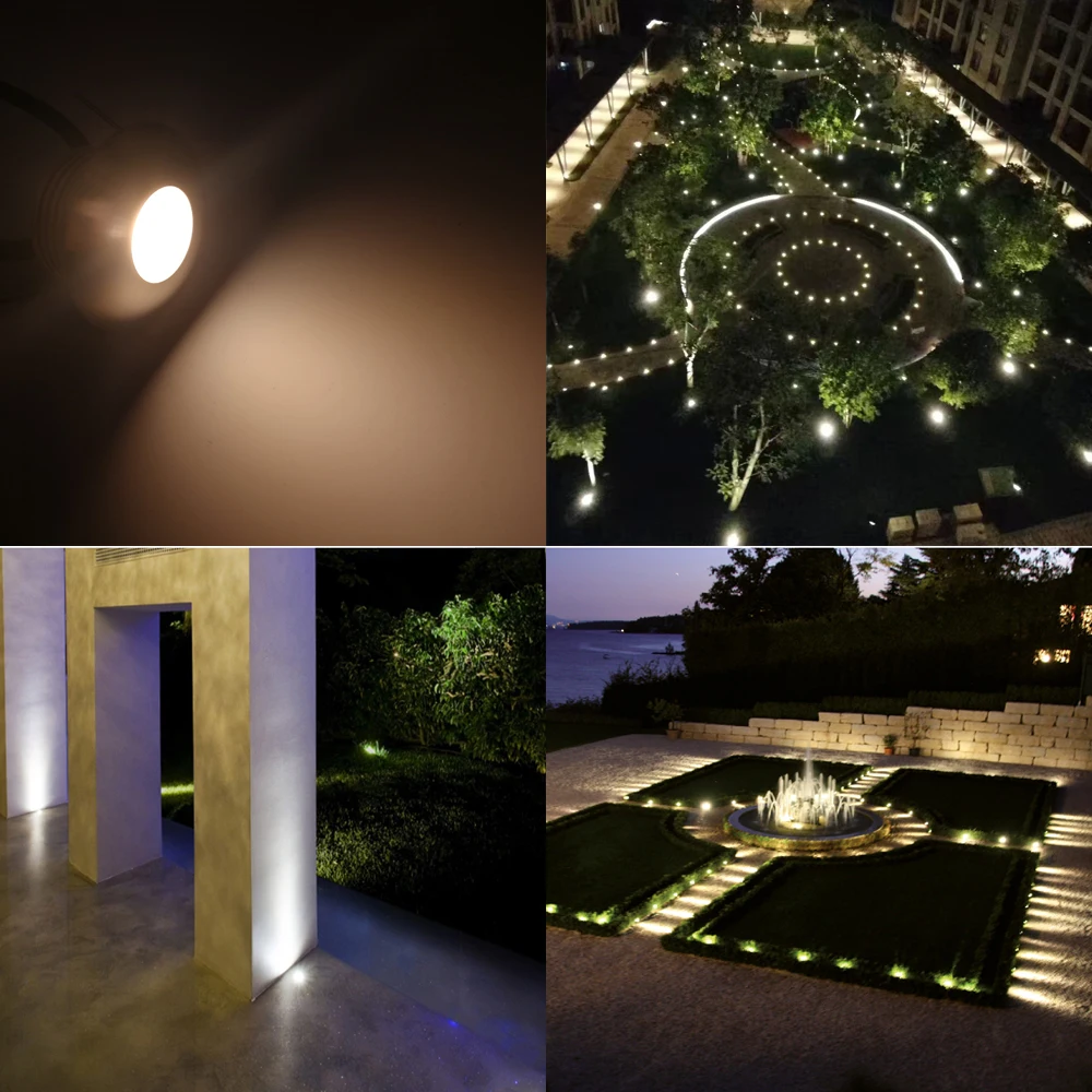 1W Outdoor LED Lamps Foot Ground Lights Waterproof IP67 Stair Light Fixture Garden Embedded Corner Spotlighting DC12V