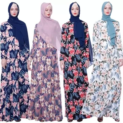LINLONG123  Two-piece Muslim Dress Beautifully Embroidered Islamic Clothing Fashion Kimono Arabic Style Dubai Muslim Abayas