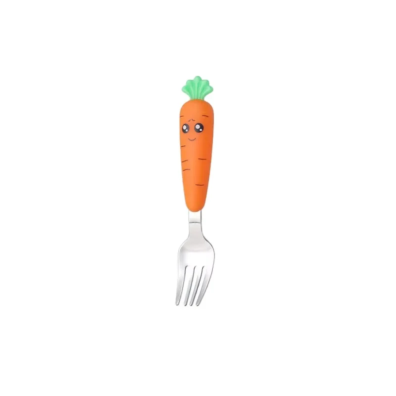 High quality Carrot Design Lovely children stainless steel travel portable cutlery set
