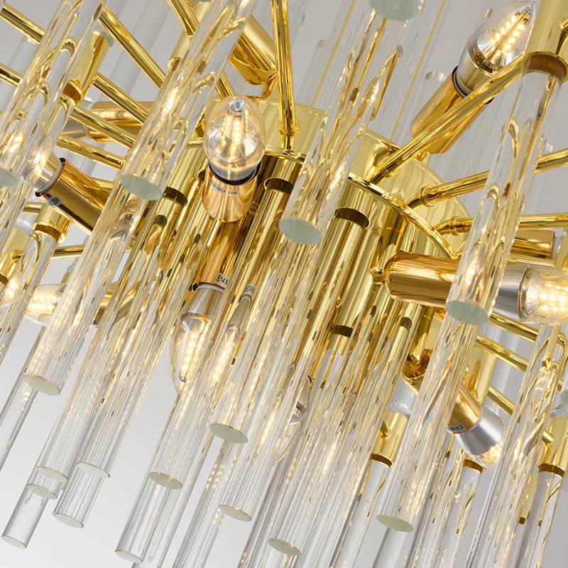 Luxury Crystal Rectangle Chandelier Lighting Hanging Lamp Home Decor Hotel Pendant Kitchen Light Room Dining Modern Restaurant