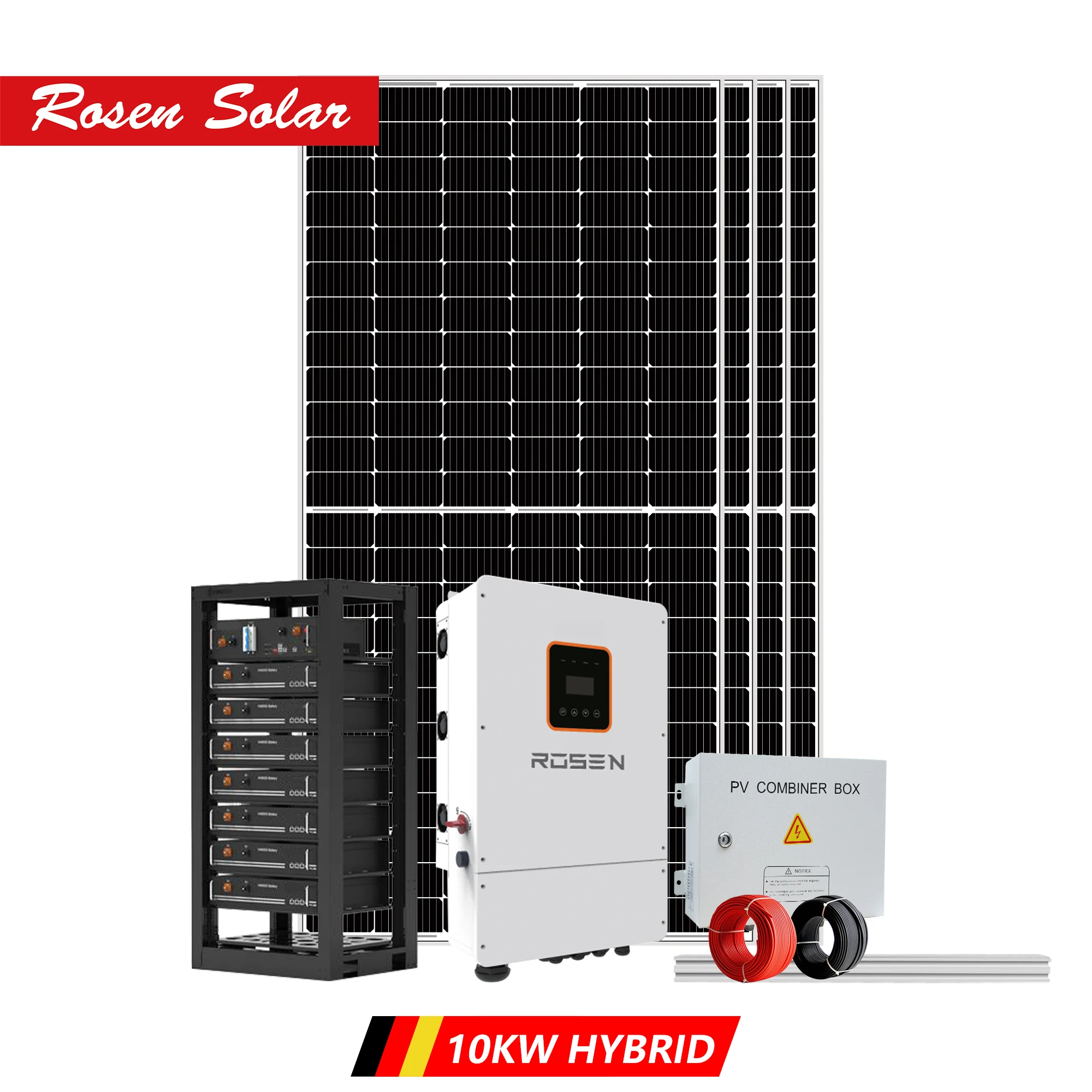 Rosen US Voltage 8kw 10kw energy hybrid split phase home Use Sun solar panel power system
