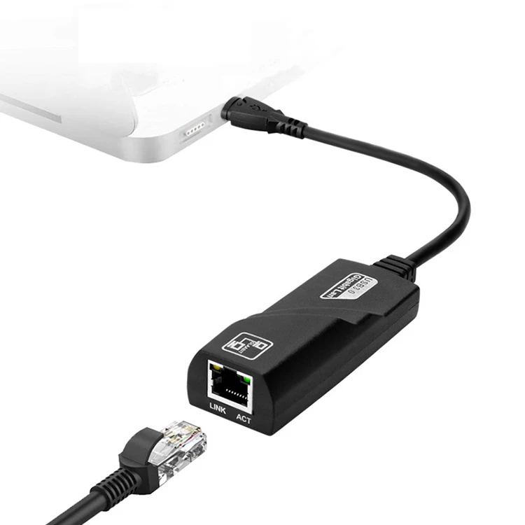 Оптовая продажа USB 3 1 штекер Черный цвет Тип C к порту LAN RJ45 1000 м гигабитный Ethernet сетевой lan адаптер соединитель для ноутбука