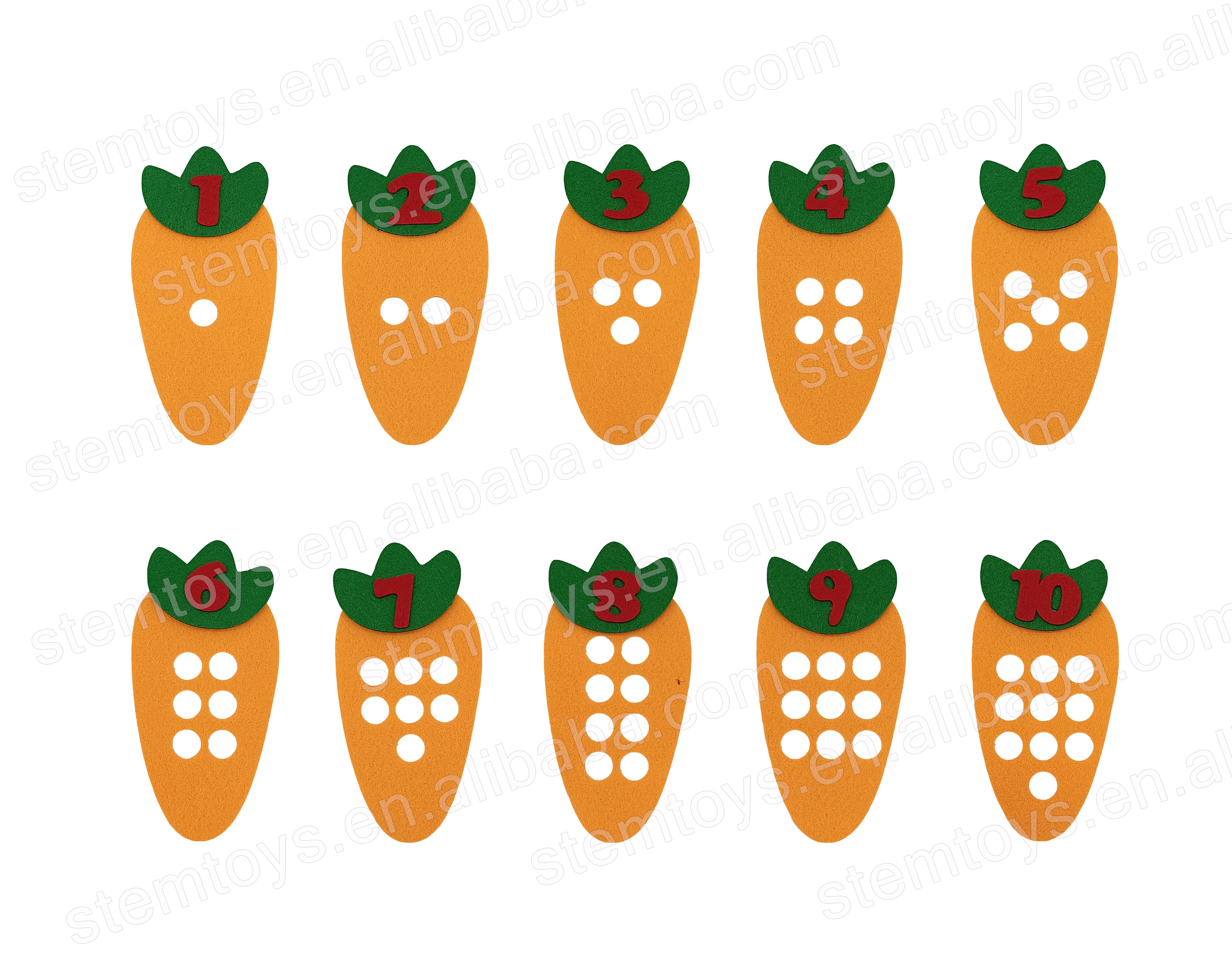 Montessori DIY puzzle preschool easy math learning carrots children felt craft non-woven fabric stem educational toys for kids