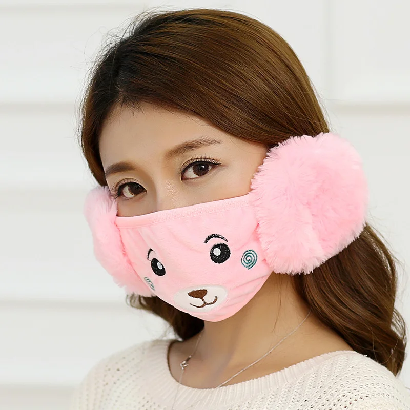 Children Bear cotton shields  Winter New Warm Plush Earmuff with cover for adult
