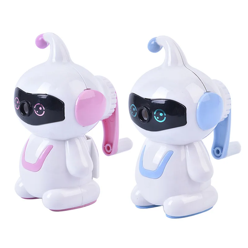 OXGIFT Wholesale stationery office school manual Robot shape kids pencil sharpeners plastic