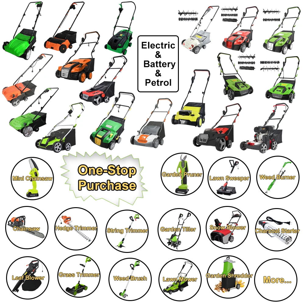 Vertak 2x20V brushless motor large scarifier and rake 36cm cutting width garden 2 in 1 cordless lawn rake scarifier