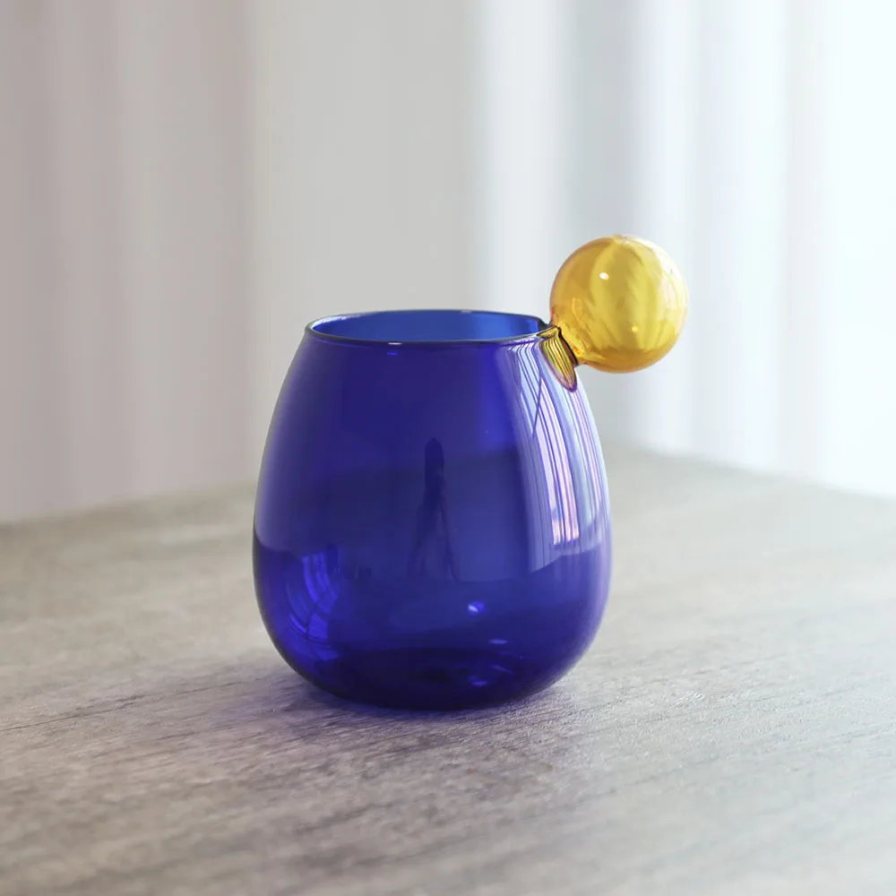 hand blown solid colored borosilicate glass water drinking cup