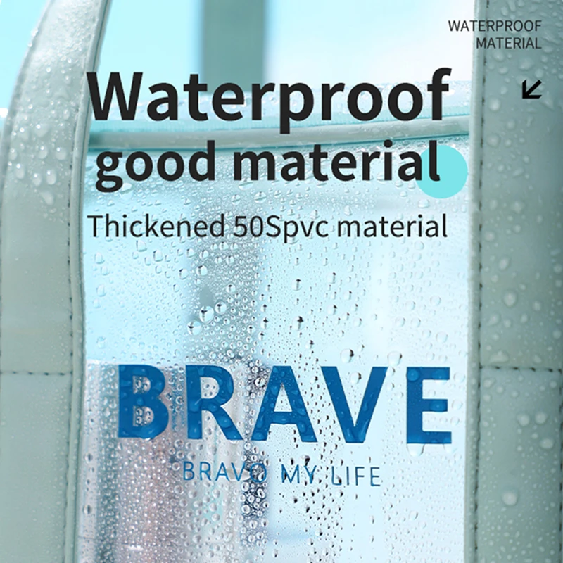 Clear Toiletry Bag Transparent Cosmetic Bag Waterproof Makeup Large Bag Diaper Case Luggage Organizer Storage Easy Clean Large