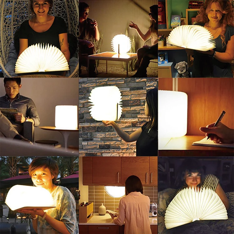 Well Selling Mini Decoration Book Kids Room Customized Usb Led Rechargeable Night Light