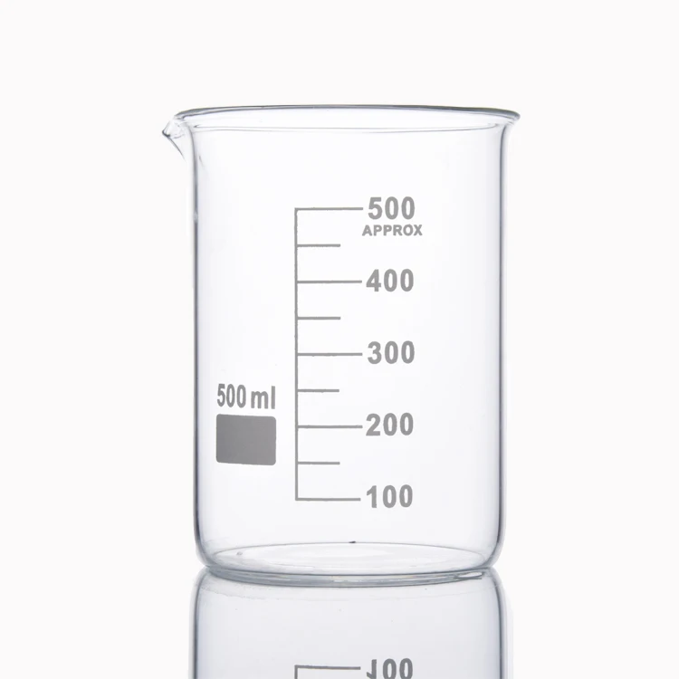 Borosilicate Glass Beaker Cups 10ml 250ml 500ml 1000ml 2000ml Low Form Glass Lab Beakers for Wholesale