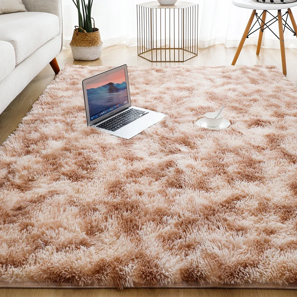 Velvet Carpet for Living Room Fluffy Rug Thicken Carpets Long Soft Floor Rugs Bed Room Decor Tie Dyeing Plush Kids Room Mat