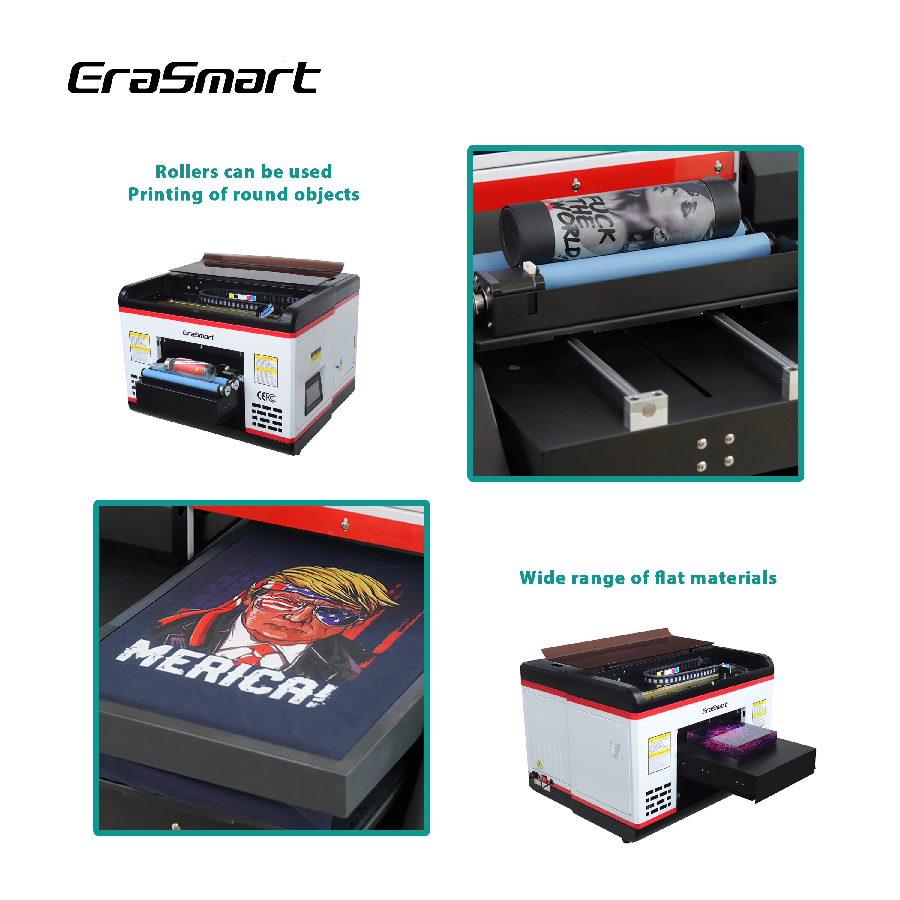 Erasmart Automatic Phone Case Printing Machine A3 UV Printer Inkjet Printer Flatbed UV Printer