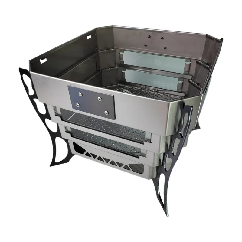 2023 Открытый Кемпинг портативный из нержавеющей стали складные дрова печь оптом