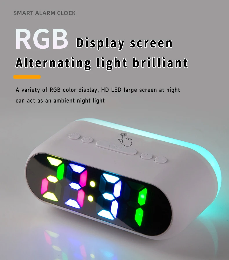 Digital Alarm Clock for Bedrooms Snooze Feature Wake Up Light Night Light Alarm Clocks Mobile Phone Charging