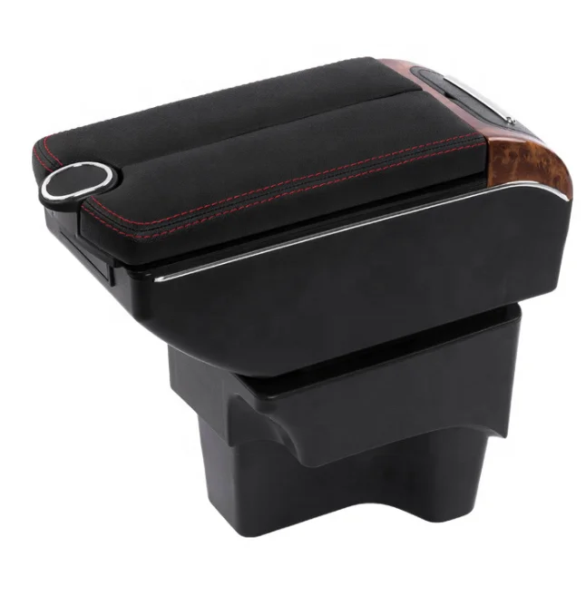 Old model design black Car Center Console Armrest Storage Box Leather ArmRest For Mazda 2
