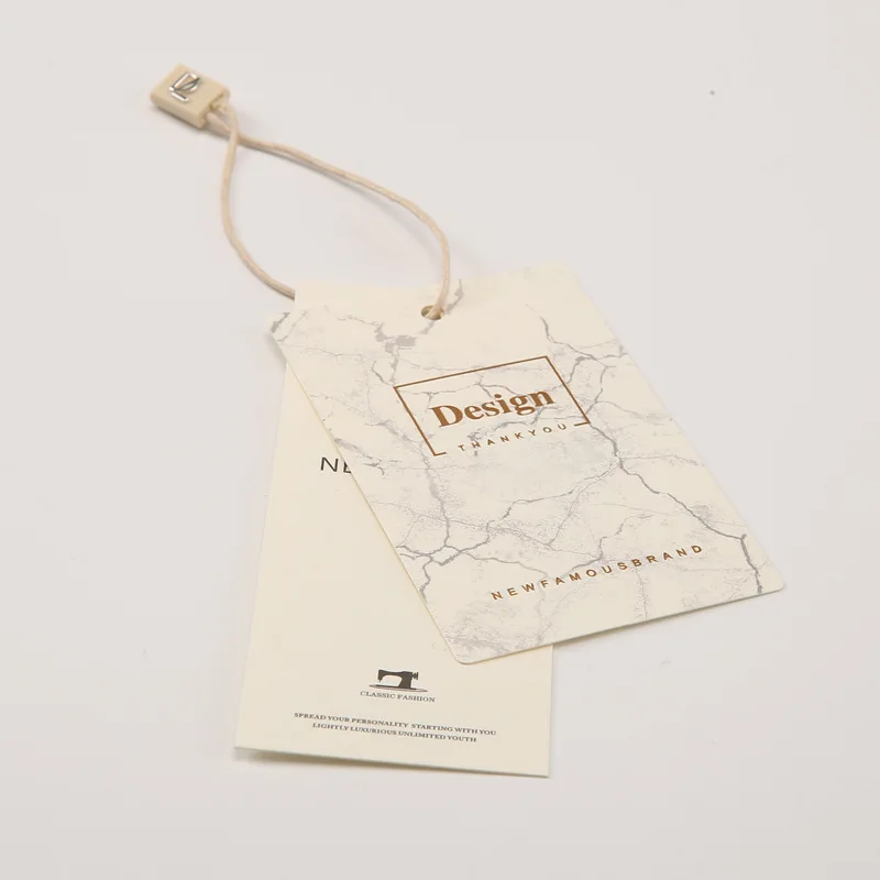 Suppliers Packaging label brand Custom Hang tag String Embossed Logo Printing Hang Tag