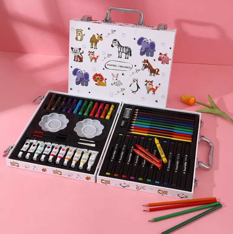wholesale 86 Piece Deluxe Art Drawing Painting Creativity Set For Beginners and Young Artists and children