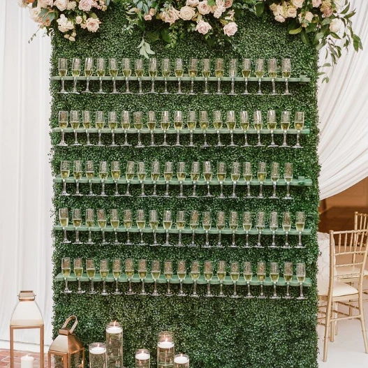 Modern Perspex Wedding Champagne Wall 3 Tier Clear Acrylic Champagne Wine Glass Cups Display Stand Rack Wall for Wedding