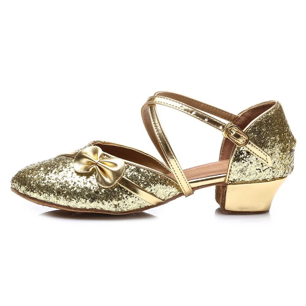 607 Classic Style Shiny Dance Shoes Kids Ballroom Shoes Women Latin Dance Shoes Glitters
