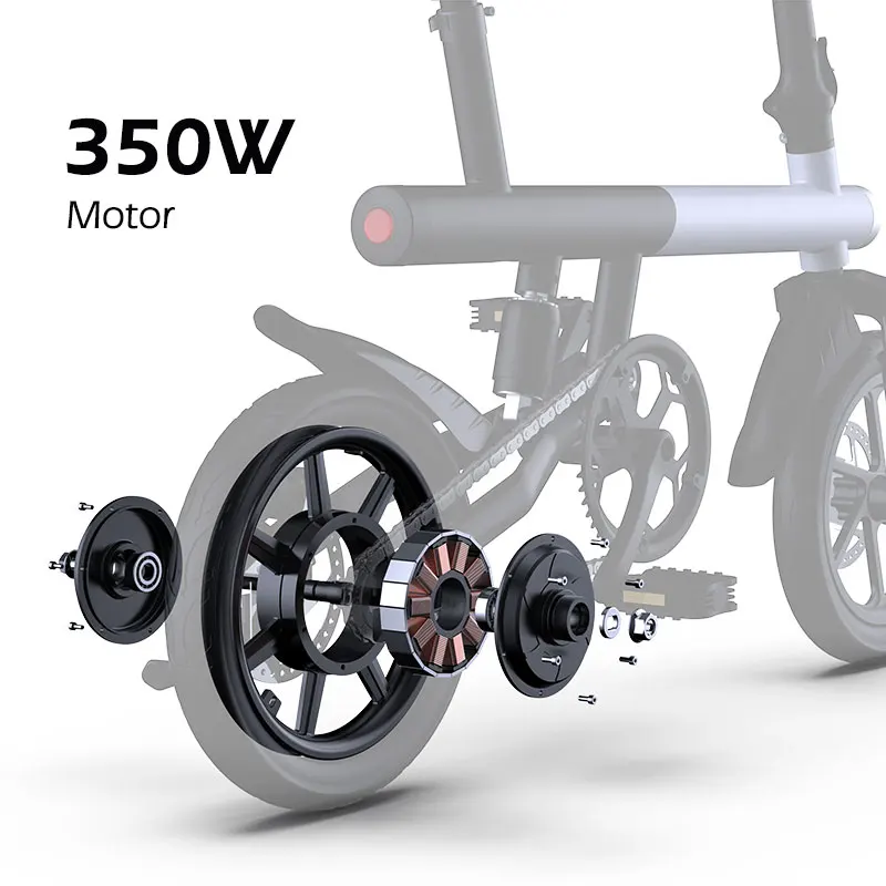 EU UK Warehouse Dropshipping MZ-4 APP Control 48V 350W 14Inch Hybrid E-Bike Folding Electric City Bike For Adults