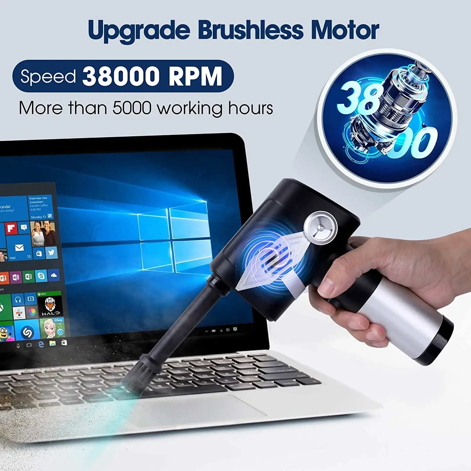 Customizable  Air Duster Keyboard Cleaning Kit Cordless Duster Pet Blower Electric Cordless