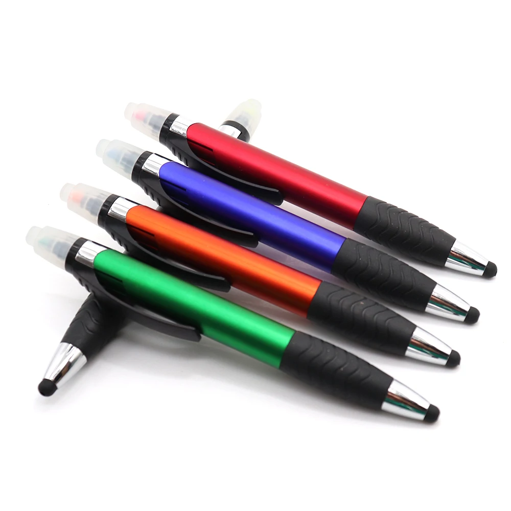 
Promotional customized color 2 in 1 highlighter with stylus ball pen 