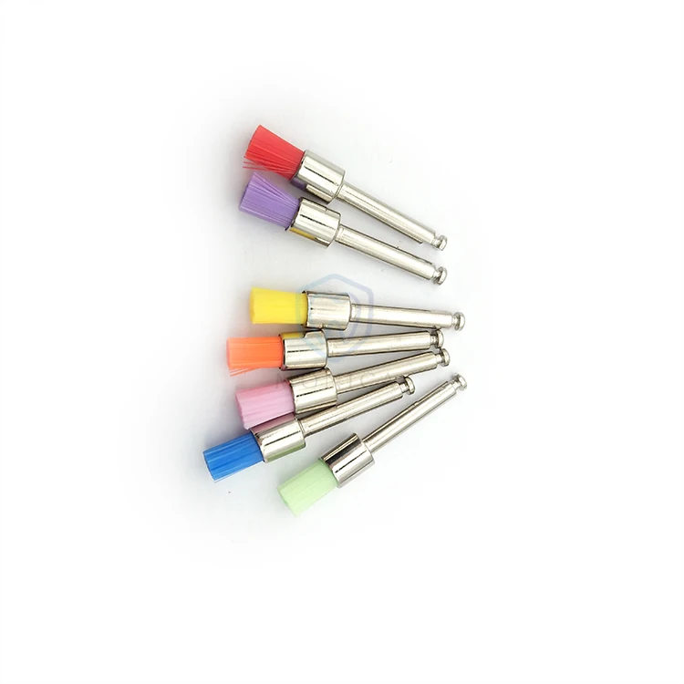 MC-Q262C  Dental Color Latch style long flat prophy brush 100pcs/box