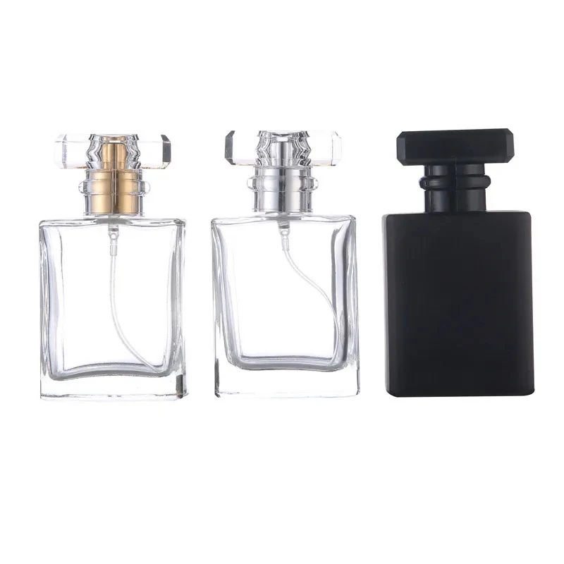 30ml 50ml 100ml Clear Transparent Black Travel Pocket Portable Glass Perfume Spray Bottle Mist Atomize Empty Perfume Container