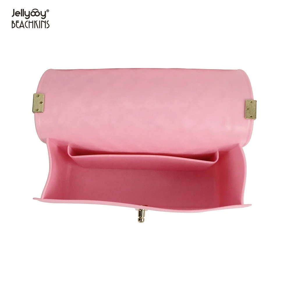 Jellyooy BEACHKINS Glossy PVC Pink Jelly Bag  Fashion Candy Color Jelly Beach Bags Ins Girl Large Crossbody Bag