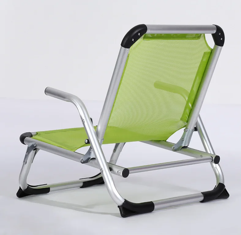 Outdoor Compact Lightweight Aluminum Folding Beach chair with armrest