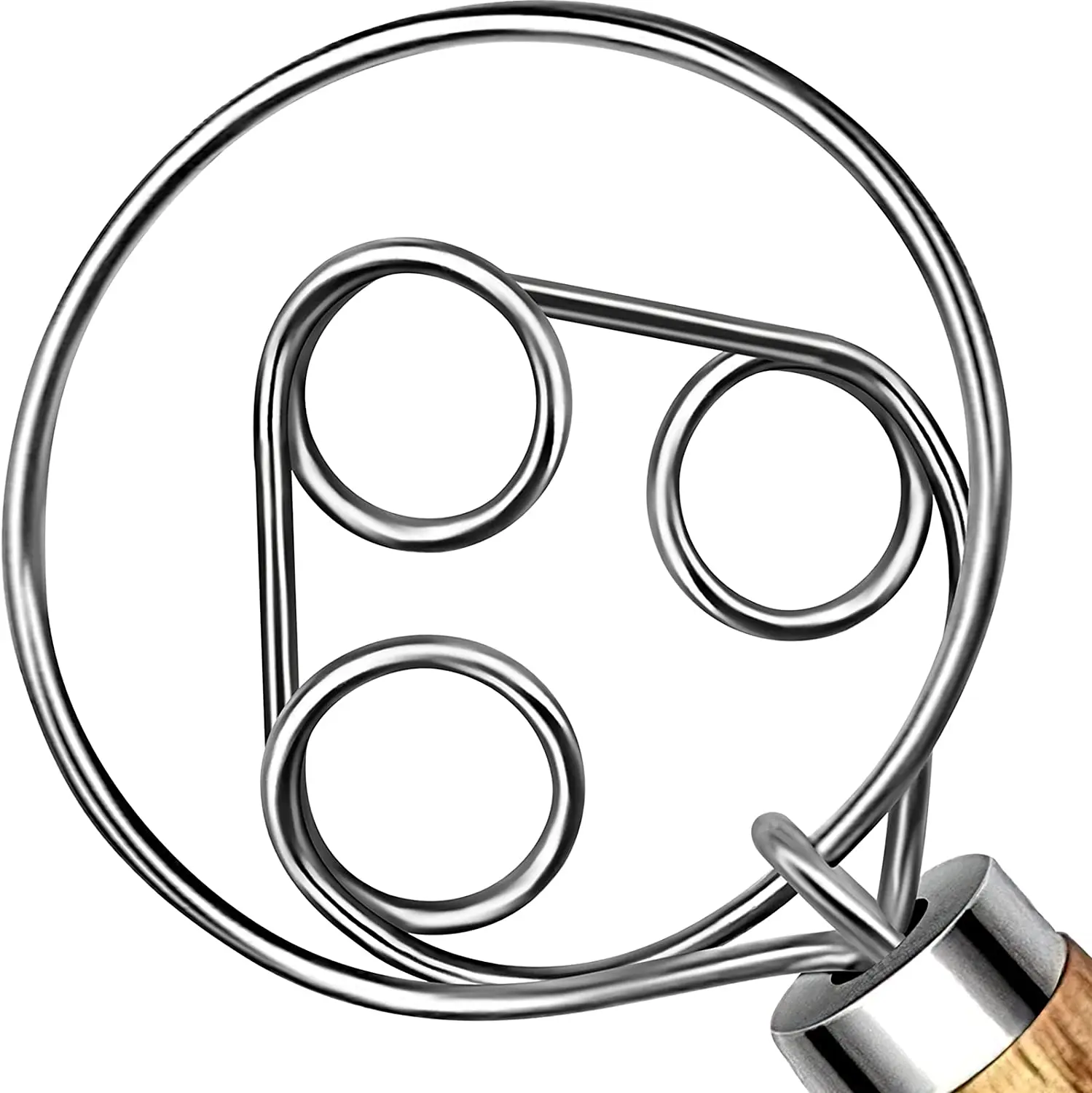 3 глаза венчик для теста из нержавеющей стали в голландском стиле ручной миксер для теста для хлеба с деревянной ручкой кухонные инструменты для выпечки инструменты для хлеба