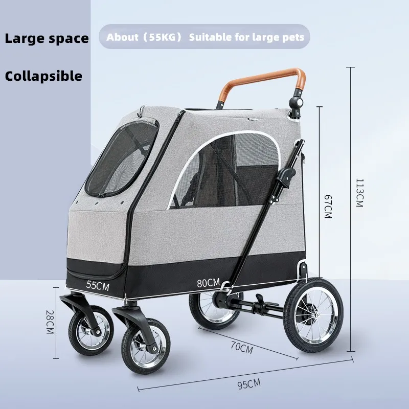 Bello pet stroller Manufacture large for big dog safety outdoor walking travel foldable trolley