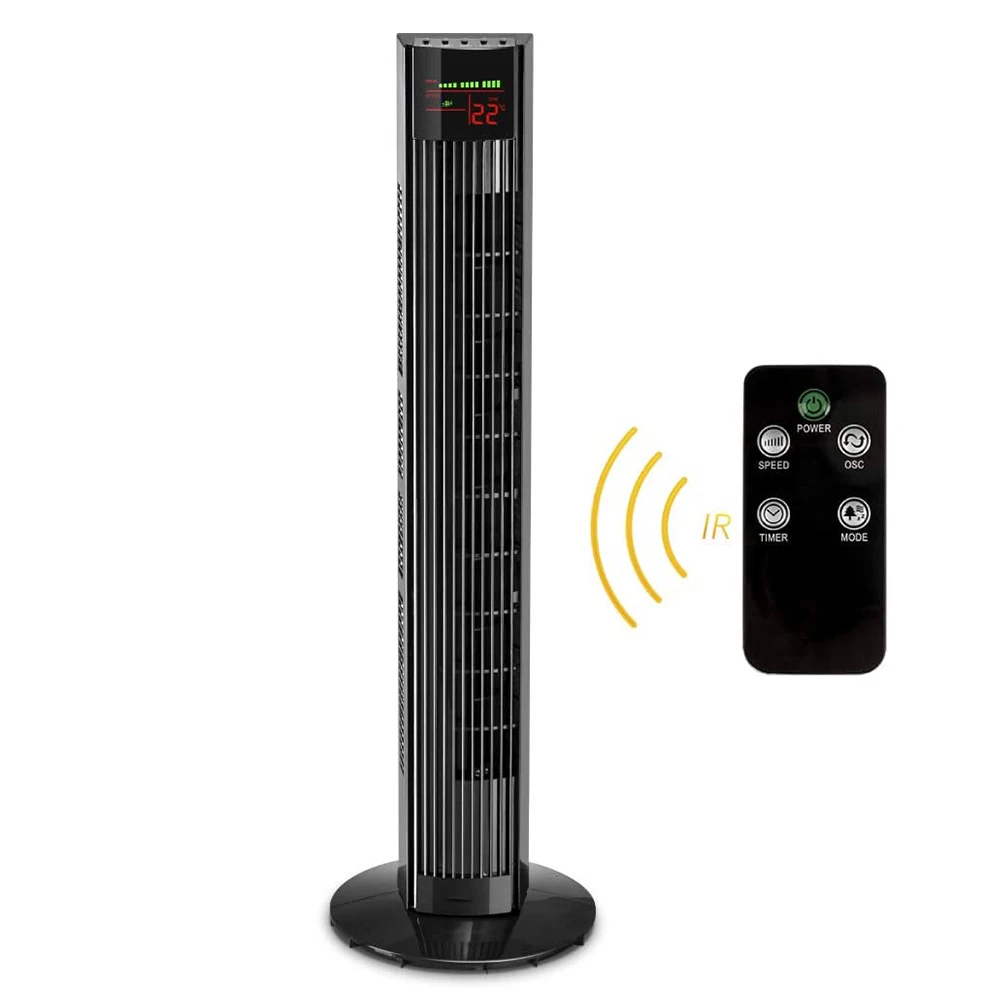 CE CB household office bladeless oscillating standing tower & pedestal fans fan with remote control timer