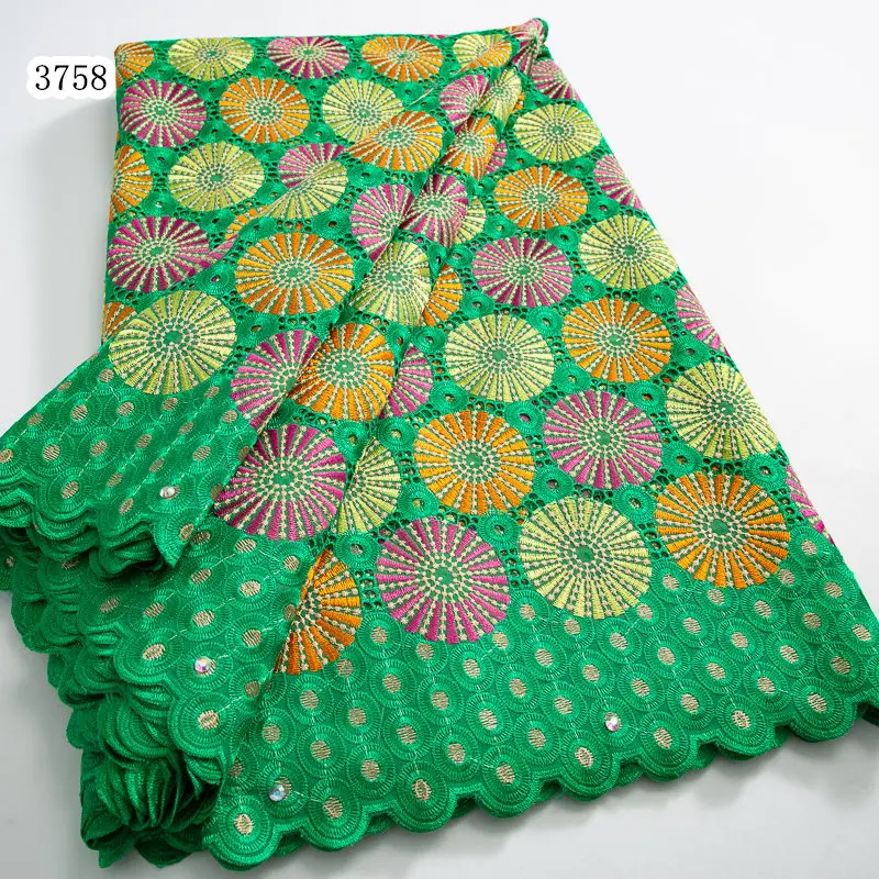 3758 In Stock African Swiss Voile Cotton Lace Fabric In Austria High Quality Soft African Lace Fabric For Women Wedding Dresses