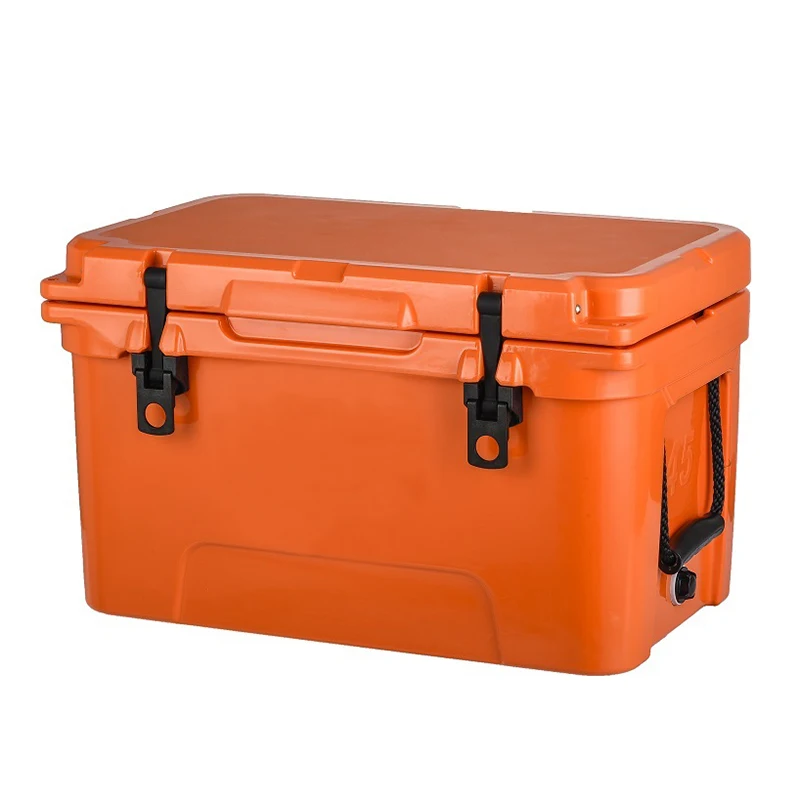 Orange color hard cooler lunch box small beer ice cooler box