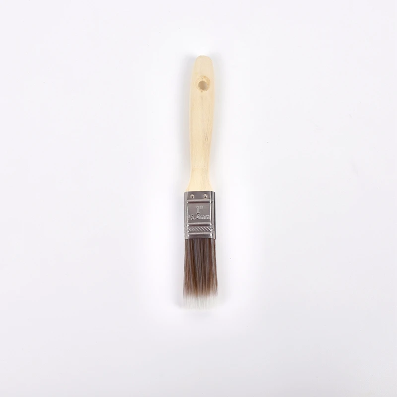 White and brown hair wooden handle brush flat paint brush painting roller tool wooden cleaning scrub paint brush