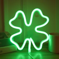 LED clover neon lamp modeling lighting creative table lamp room decoration lamp