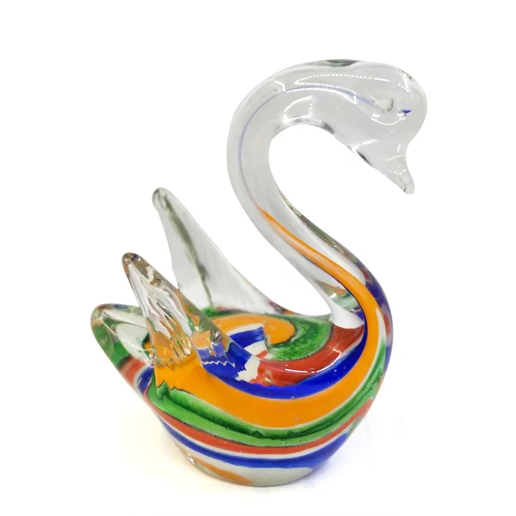 Wholesale Murano style art glass animal swan figurines