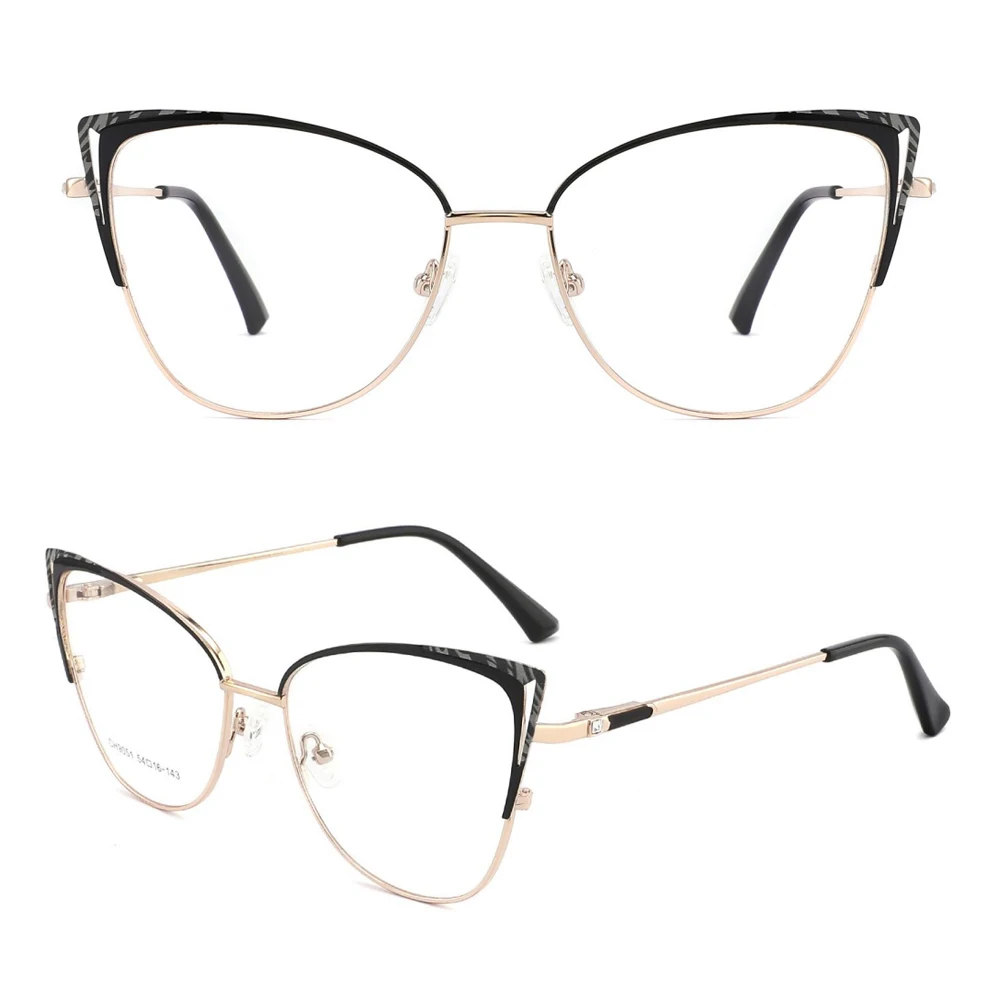 Wholesale Metal Glasses Frames Fashion Cat Eye Eyeglasses Optical Frames
